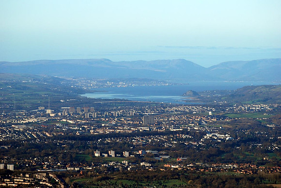 View over Glasgow to Dumbarton