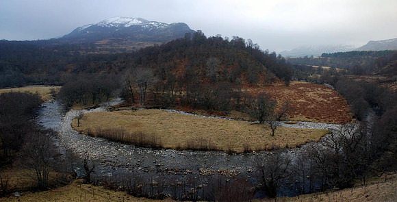 Creag Dubh from the River Calder - Scottish Highlands Panorama
