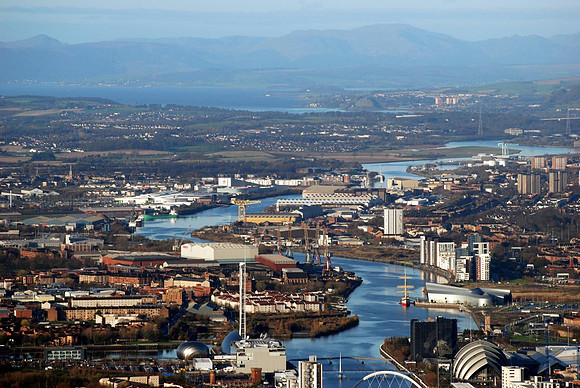 View over Glasgow, River Clyde