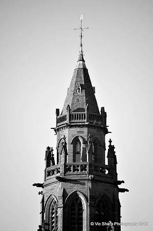 The spire of Belford Rd Church (now Hostel), Edinburgh